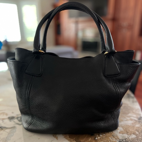 PRADA BLACK VITELLO DAINO LEATHER BAG - Picture 4 of 12